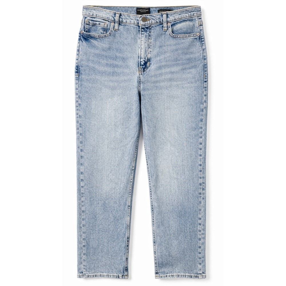 Banana Republic Premium Denim High Rise Straight Light Wash Jeans 32 Short - Picture 2 of 11